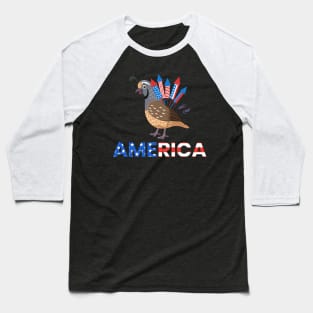 Quail Fireworks Quail America Baseball T-Shirt